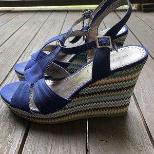 Zigzag Blue Multicolor Wedges from Rampage
